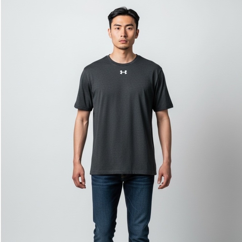 Under Armour HeatGear Gray Short Sleeve Loose Fit Training Shirt Men's Small NEW